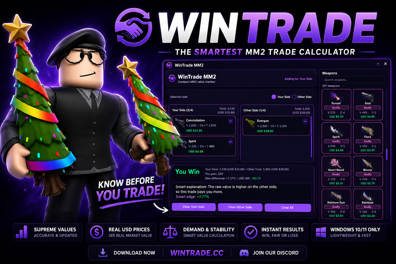 WinTrade | MM2 Trade & Inventory Calculators
