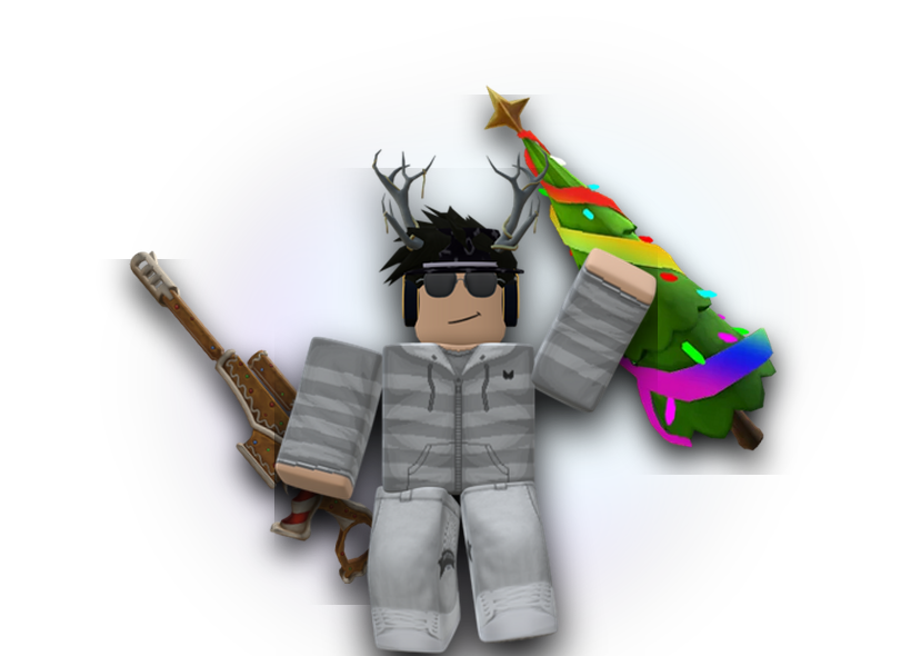 Roblox avatar holding MM2 weapons