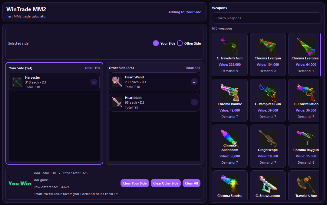 WinTrade UI preview screenshot